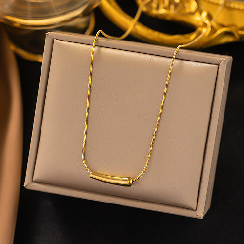 Casual Solid Color Stainless Steel Plating Necklace