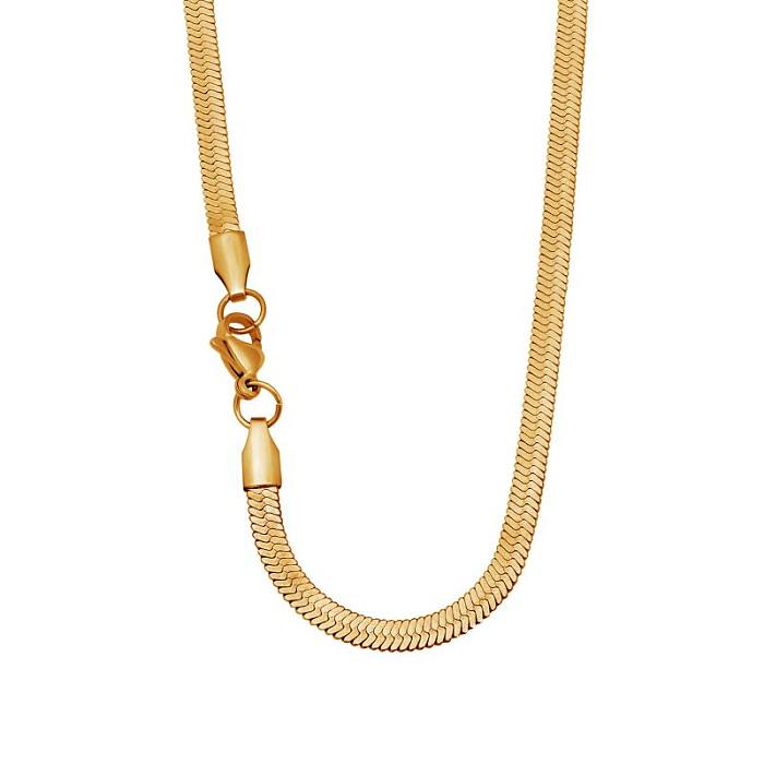 Simple Style Solid Color Stainless Steel  Plating Gold Plated Necklace