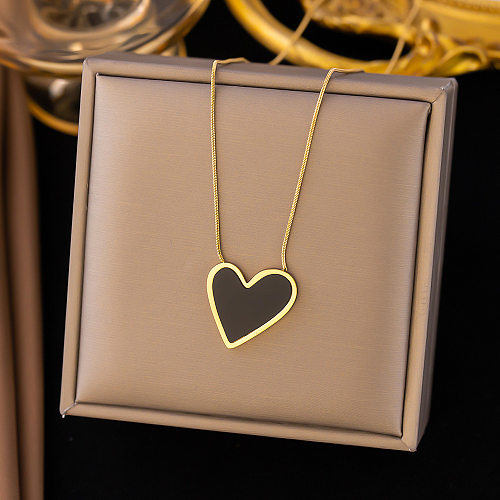 Sweet Heart Shape Stainless Steel Plating Necklace