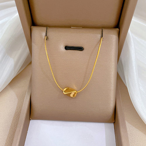Simple Style Solid Color Stainless Steel Plating Necklace 1 Piece
