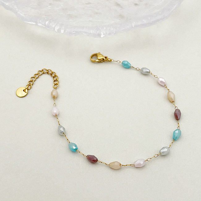 Simple Style Multicolor Stainless Steel Plating Gold Plated Bracelets