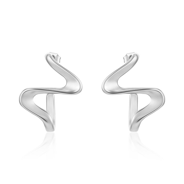 1 paire de clous d'oreilles en acier inoxydable, Style Simple, placage abstrait