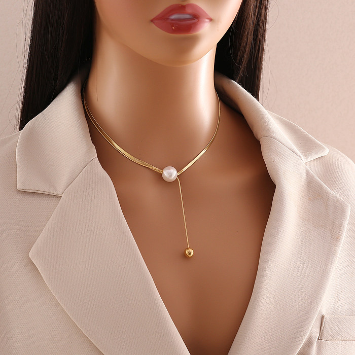 Commute Heart Shape Stainless Steel  Layered Plating Necklace