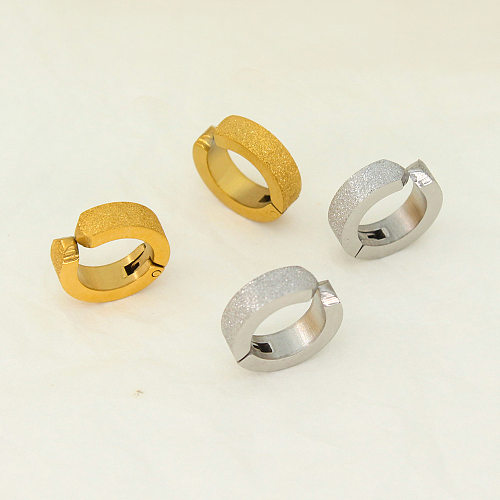 1 par de ear cuffs de acero inoxidable chapados en color liso de estilo simple