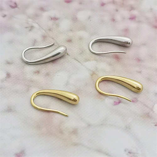 1 Pair Classic Style Commute U Shape Solid Color Stainless Steel  Earrings
