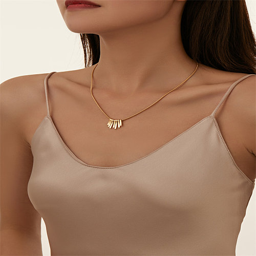 Simple Style Classic Style Solid Color Rectangle Stainless Steel  Stainless Steel Polishing Plating Gold Plated Necklace