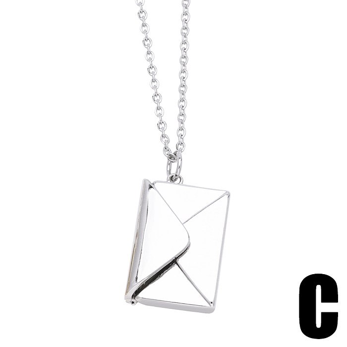 Simple Style Envelope Stainless Steel  Copper Plating 18K Gold Plated Pendant Necklace