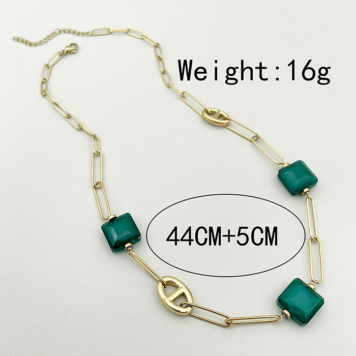 Elegant Sweet Simple Style Solid Color Stainless Steel  Plating Gold Plated Necklace