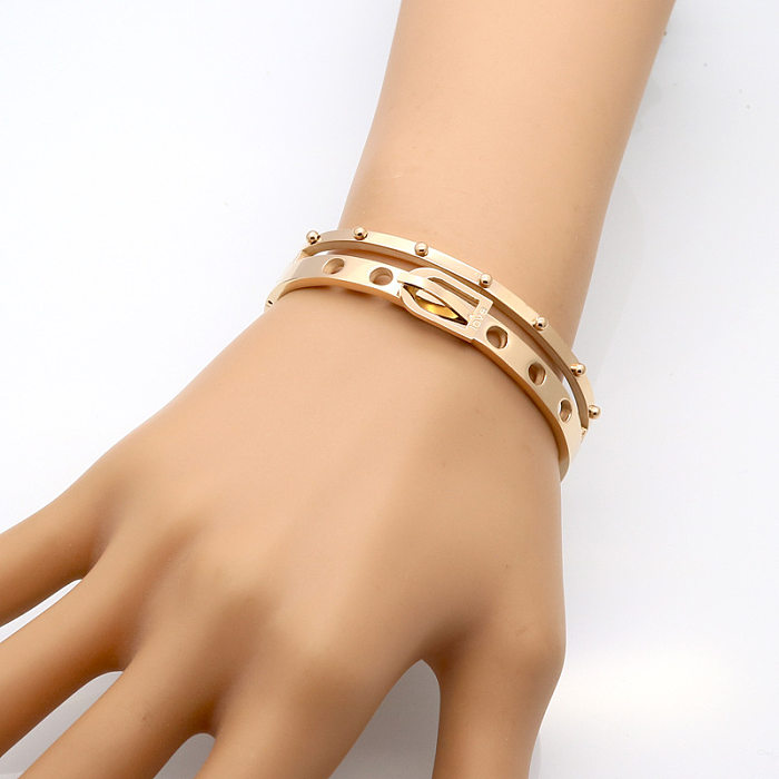 Wholesale Hip-Hop Geometric Titanium Steel Bangle