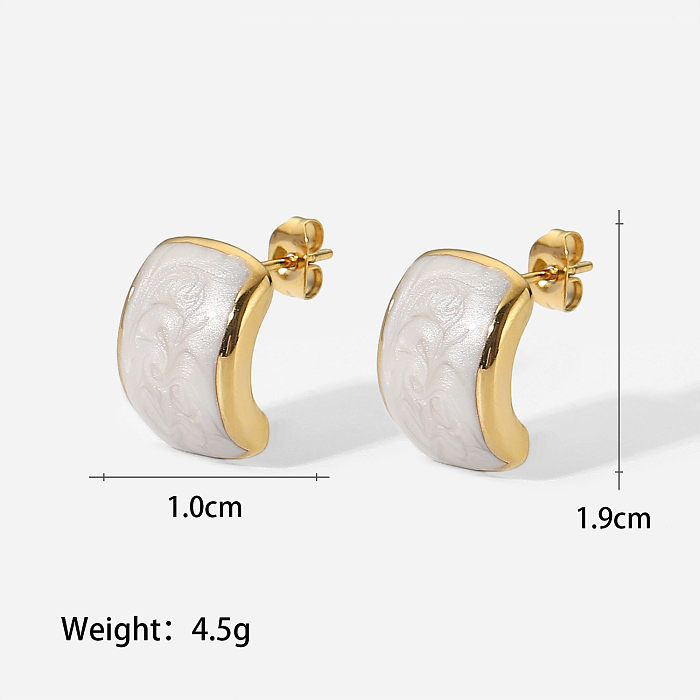 Damenmode Einfacher Stil Geometrischer Edelstahl Ohne Eingelegte Ohrringe Überzug Edelstahlohrringe
