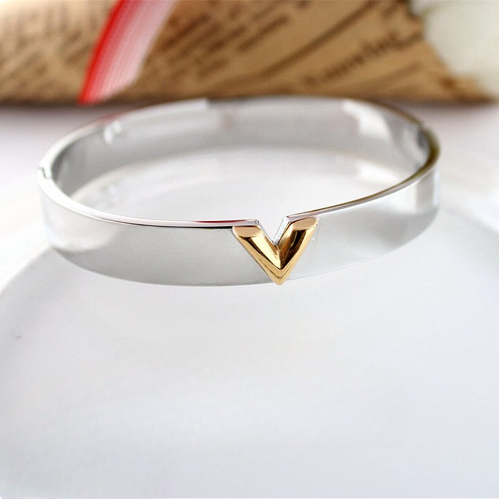 Casual Classic Style Letter Stainless Steel Rose Gold Plated Gold Plated Silver Plated Bangle