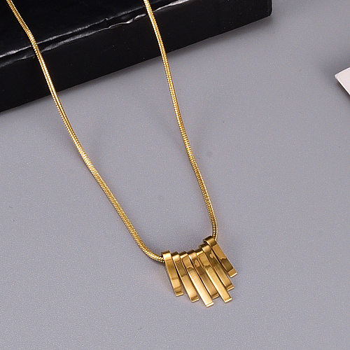 Simple Style Geometric Stainless Steel  Gold Plated Pendant Necklace 1 Piece