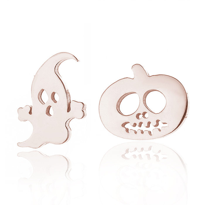 1 Pair Fashion Pumpkin Ghost Stainless Steel Plating Ear Studs