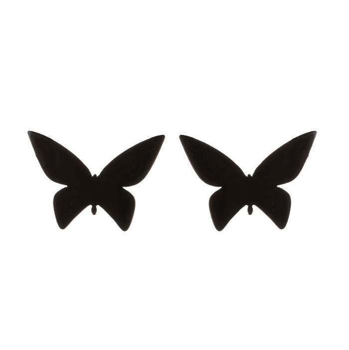 Einfache Damen-Schmetterlingsohrringe aus Edelstahl ohne eingelegte Ohrstecker mit Überzug aus Edelstahl