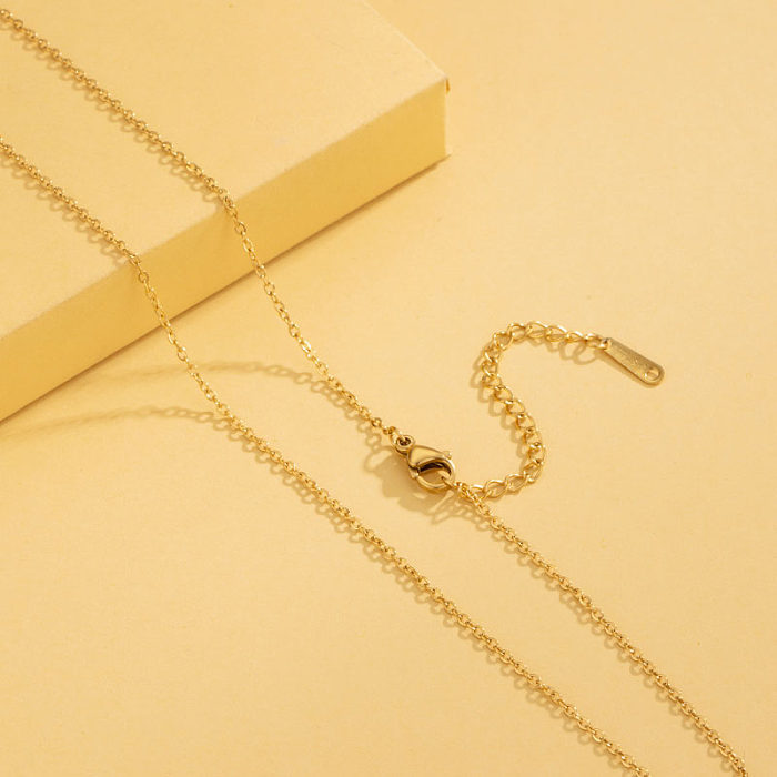 Simple Style Solid Color Stainless Steel  Plating 18K Gold Plated Necklace