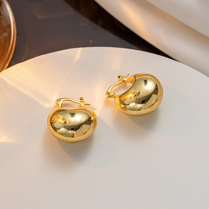 1 Paar lässige, elegante Damen-Ohrstecker in C-Form mit geometrischer Beschichtung aus Edelstahl, 18 Karat vergoldet