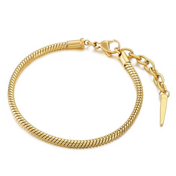 Fashion Geometric Titanium Steel Bracelets Jewelry Metal Button Stainless Steel Bracelets