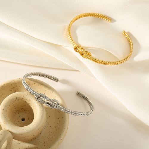 Bracelet de placage en acier titane avec nœud de style simple, vente en gros