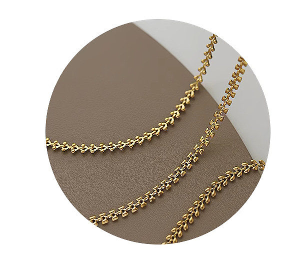 Elegant Simple Style Grain Stainless Steel Plating 18K Gold Plated Necklace