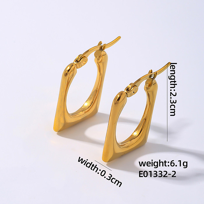 1 Pair Vintage Style Simple Style Geometric Plating Stainless Steel  Gold Plated Earrings