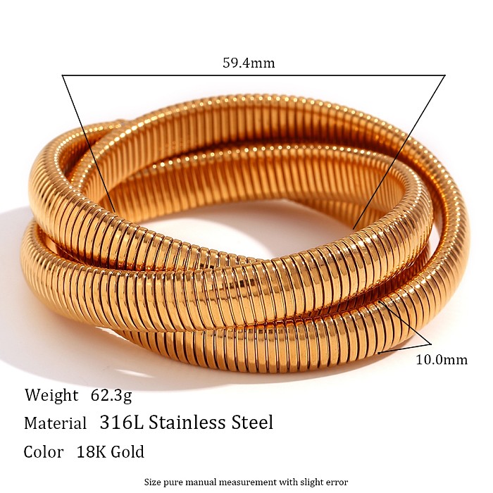 Basic Simple Style Classic Style Solid Color Stainless Steel Plating Bangle