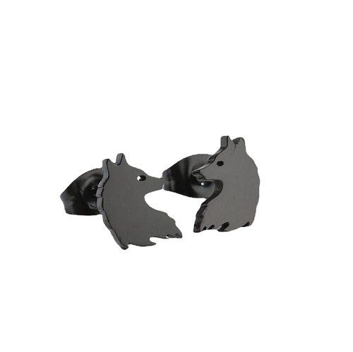 1 Pair Simple Style Wolf Stainless Steel Ear Studs