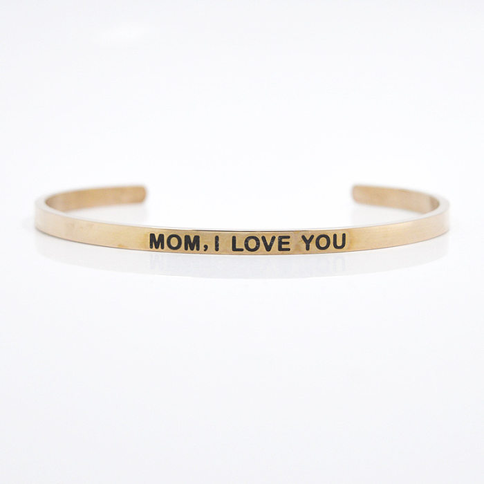 Casual Simple Style Letter Stainless Steel Cuff Bracelets