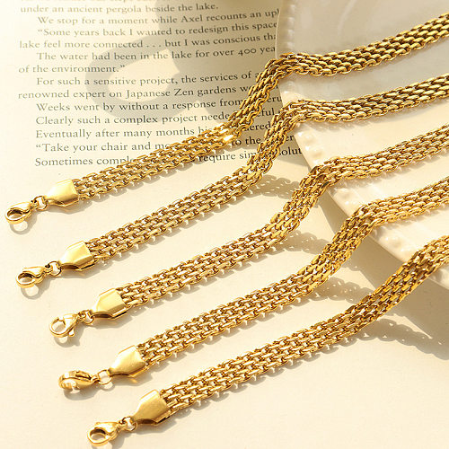 Pulseira de ouro 18K de aço titânio feminino simples fashion