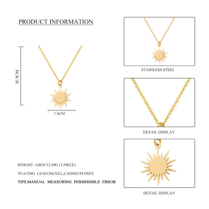 Sonnenblume Edelstahl Halskette weibliche geometrische Halskette Großhandel