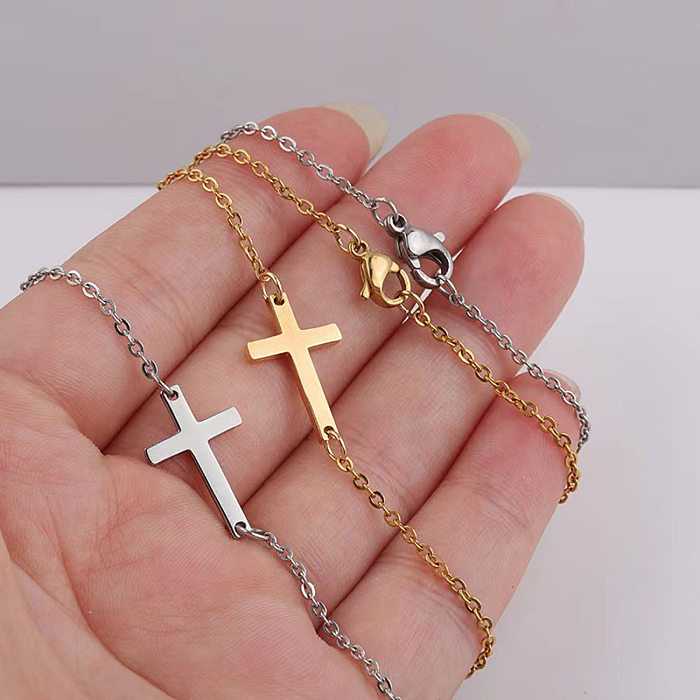Lady Cross Stainless Steel Plating Pendant Necklace