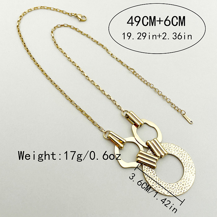 Casual Exaggerated Circle Stainless Steel  Plating Hollow Out Gold Plated Long Necklace