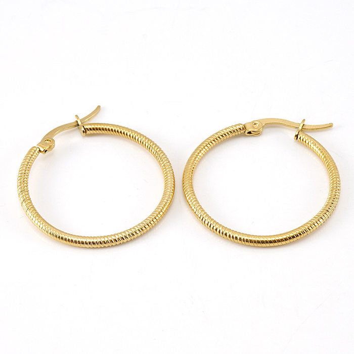 Fashion Circle Stainless Steel Earrings Plating Stainless Steel  Earrings 1 Pair