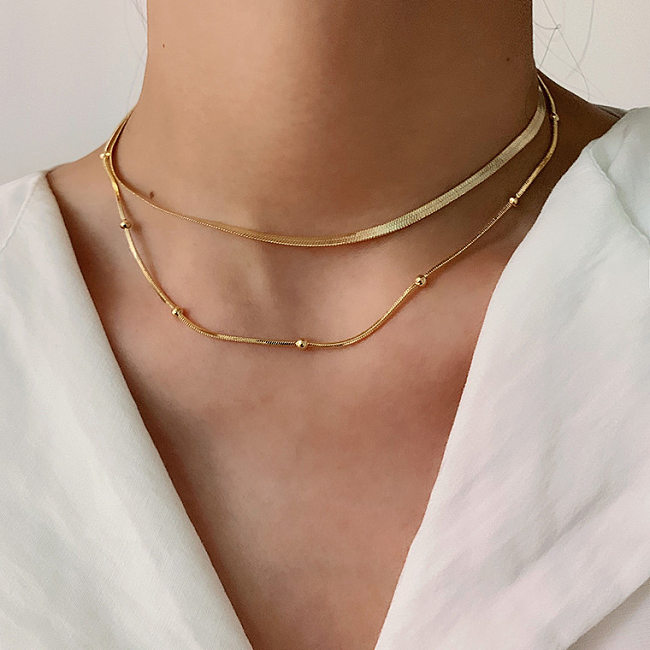 Collier empilable en acier inoxydable, vente en gros de bijoux