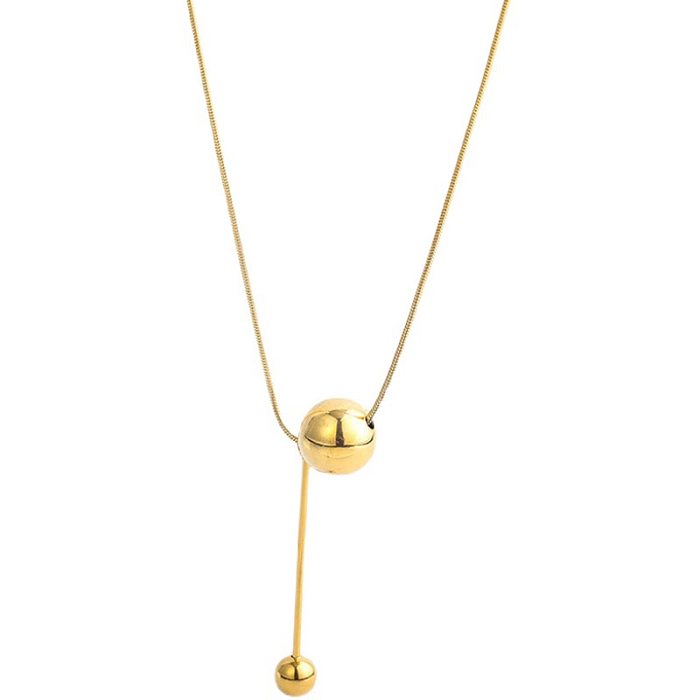 IG Style Solid Color Stainless Steel Plating 18K Gold Plated Necklace