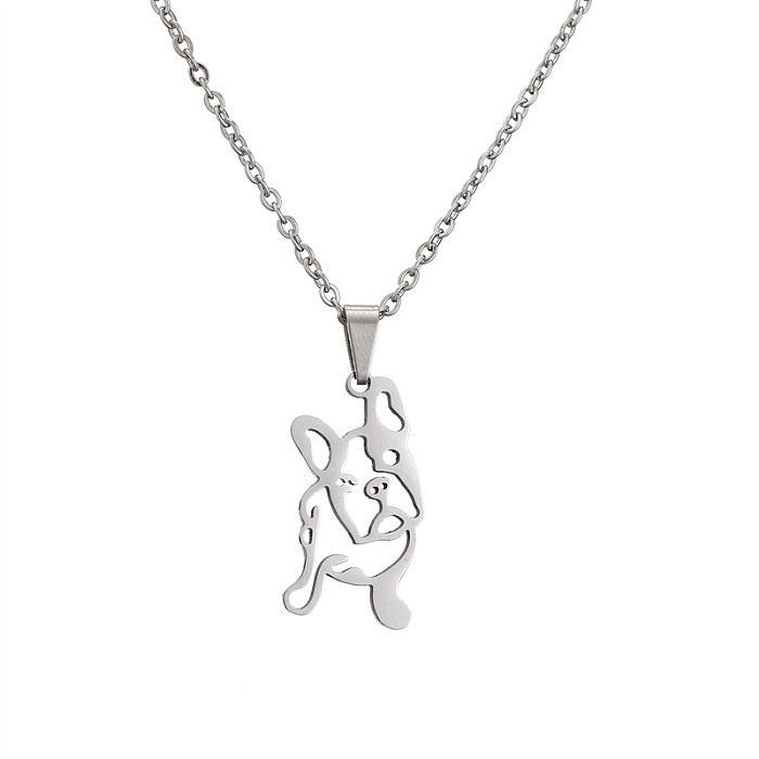 Wholesale Cute Dog Cat Stainless Steel  Pendant Necklace