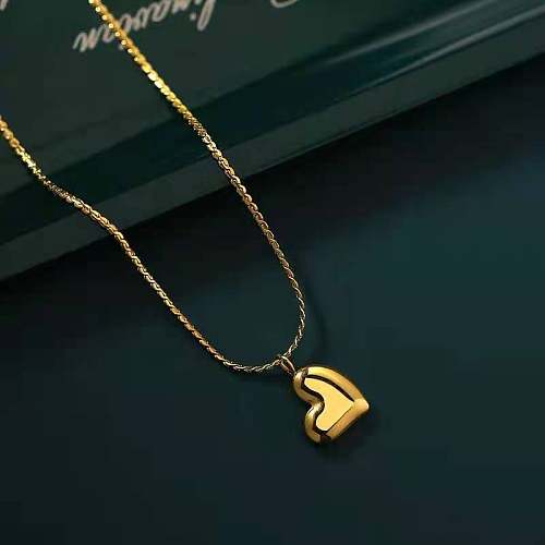 Simple Style Heart Shape Stainless Steel Plating Pendant Necklace 1 Piece