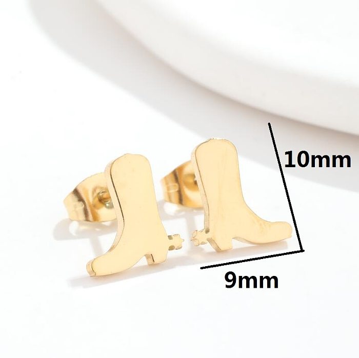 Fashion Boots Stainless Steel  Plating Ear Studs 1 Pair