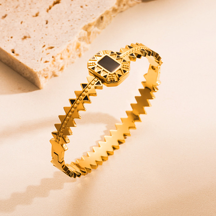 Bracelet plaqué or 18 carats en acier inoxydable en forme de cœur avec œil du diable de style IG