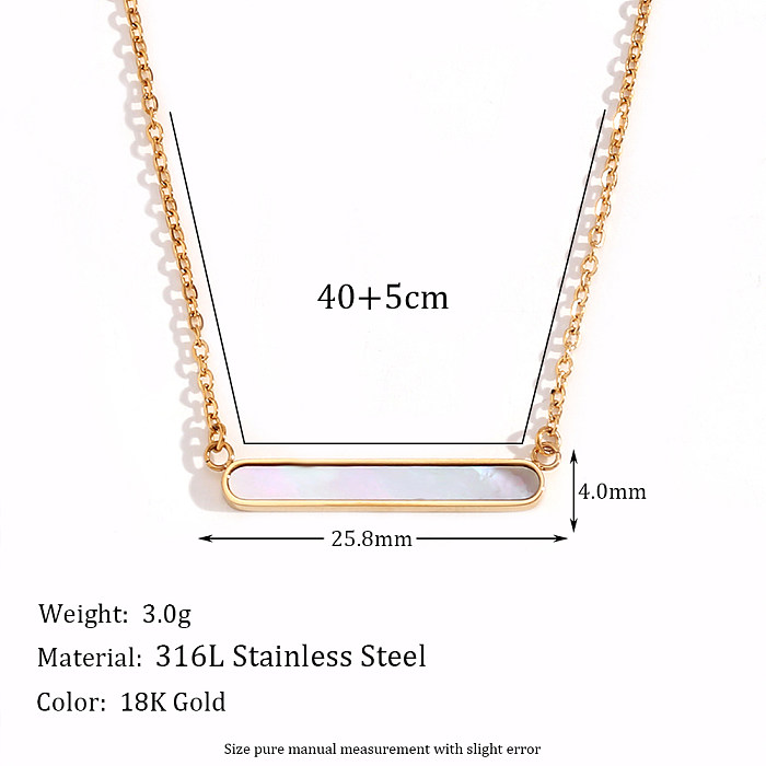 Simple Style Square Stainless Steel  18K Gold Plated Pendant Necklace In Bulk