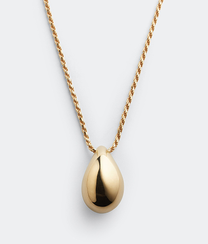 Elegante estilo simples gotas de água chapeamento de aço inoxidável colar pingente banhado a ouro 18K