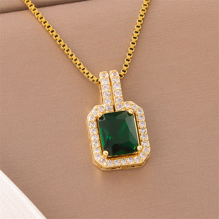 Collier avec pendentif rond et ovale en forme de cœur, en acier inoxydable plaqué or 18 carats, diamant artificiel, en vrac