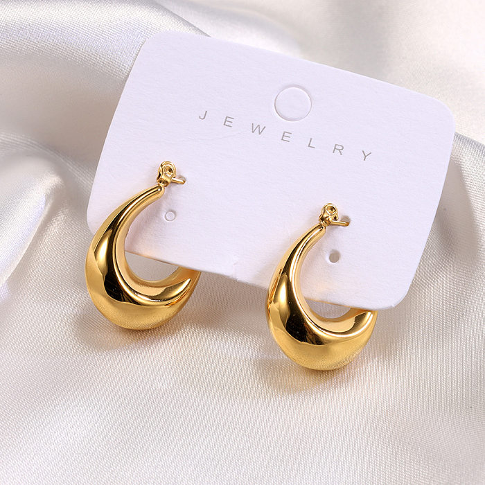 1 Pair IG Style Simple Style U Shape Polishing Plating Stainless Steel  Earrings