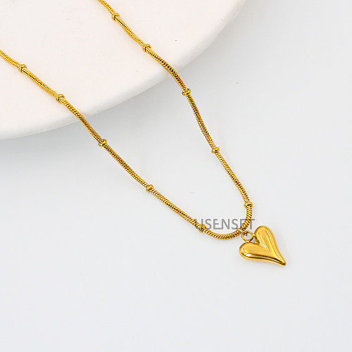 Retro Heart Shape Stainless Steel  Pendant Necklace 1 Piece