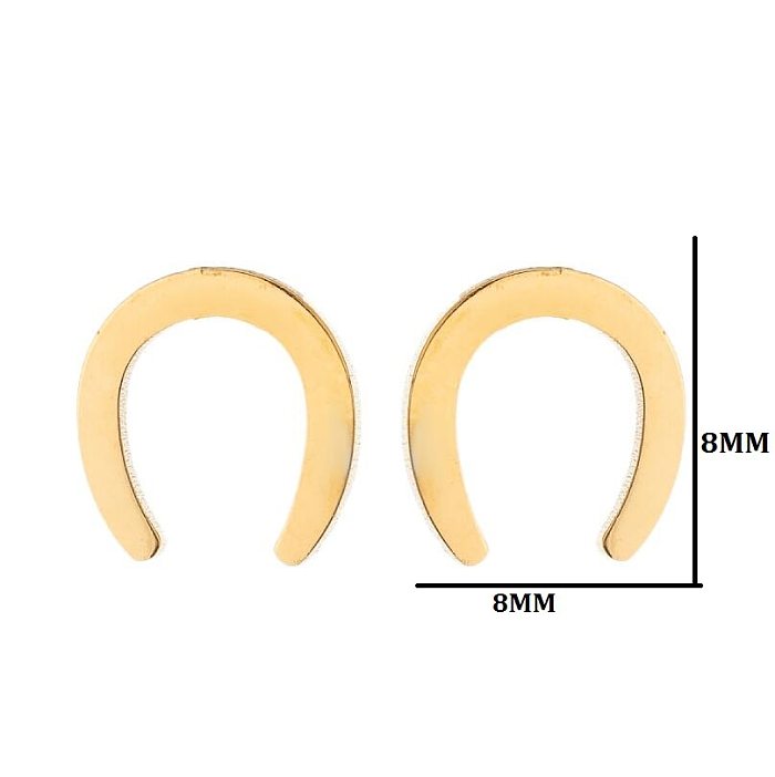Boucles d'oreilles en acier inoxydable pour femmes, Style Simple, cœur géométrique, sans clous d'oreilles incrustés, placage