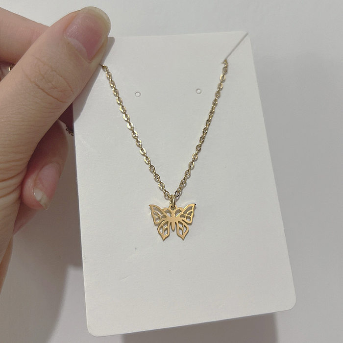 Sweet Animal/Zodiac Stainless Steel Plating Snake Butterfly Pendant Necklace