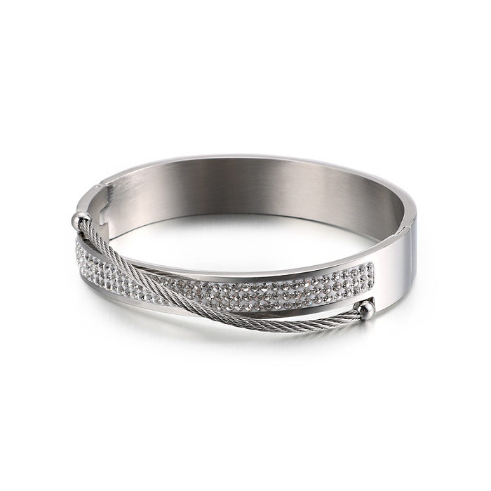 Novo estilo pulseira atacado pulseira de aço inoxidável com diamantes completos