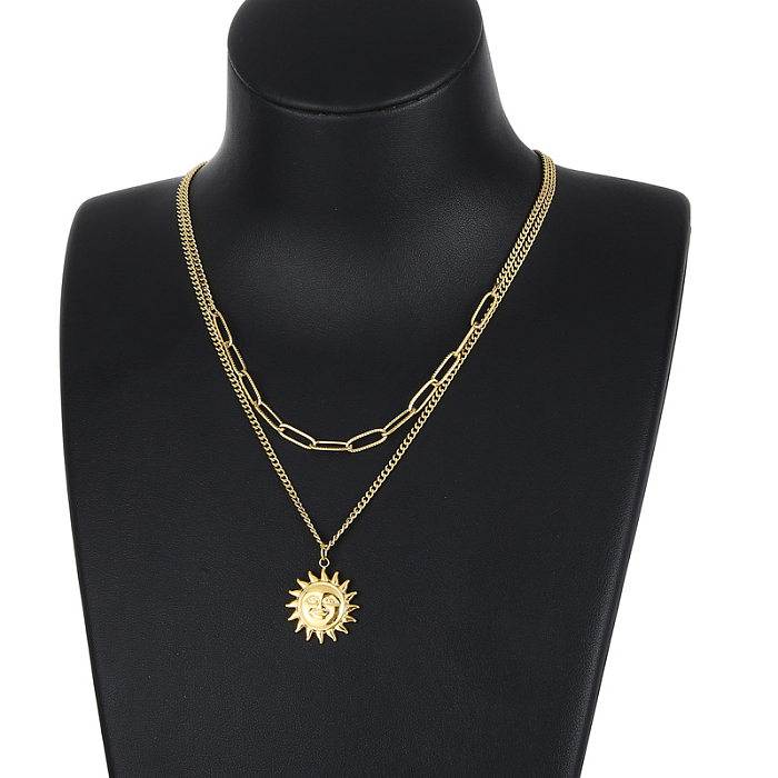 Fashion Sun Stainless Steel Necklace Stainless Steel  Necklaces