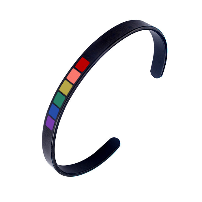 Einfache Regenbogen-Manschettenarmbänder aus Edelstahl