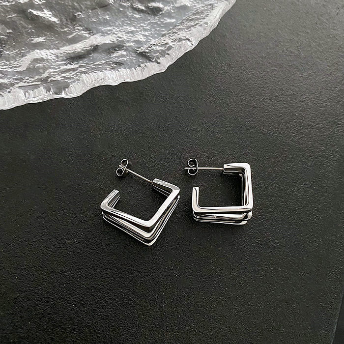 Simple Style Geometric Stainless Steel Irregular Plating Earrings 1 Pair