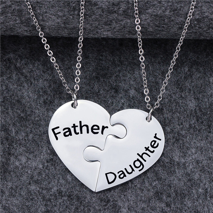Simple Style Letter Stainless Steel  Pendant Necklace In Bulk